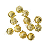 12x Christmas Ball Ornaments Christmas Decorations Crafts Decorative Baubles Gold