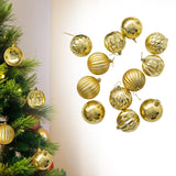 12x Christmas Ball Ornaments Christmas Decorations Crafts Decorative Baubles Gold