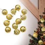 12x Christmas Ball Ornaments Christmas Decorations Crafts Decorative Baubles Gold