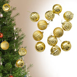 12x Christmas Ball Ornaments Christmas Decorations Crafts Decorative Baubles Gold