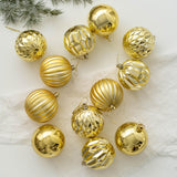 12x Christmas Ball Ornaments Christmas Decorations Crafts Decorative Baubles Gold