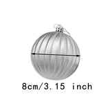 12x Christmas Ball Ornaments Christmas Decorations Crafts Decorative Baubles Silver