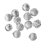 12x Christmas Ball Ornaments Christmas Decorations Crafts Decorative Baubles Silver