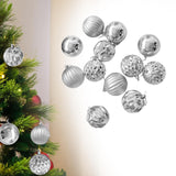 12x Christmas Ball Ornaments Christmas Decorations Crafts Decorative Baubles Silver