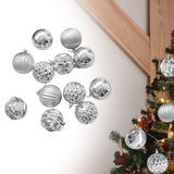 12x Christmas Ball Ornaments Christmas Decorations Crafts Decorative Baubles Silver