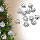 12x Christmas Ball Ornaments Christmas Decorations Crafts Decorative Baubles Silver