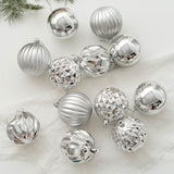 12x Christmas Ball Ornaments Christmas Decorations Crafts Decorative Baubles Silver