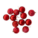 12x Christmas Ball Ornaments Christmas Decorations Crafts Decorative Baubles Red