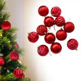 12x Christmas Ball Ornaments Christmas Decorations Crafts Decorative Baubles Red