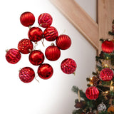 12x Christmas Ball Ornaments Christmas Decorations Crafts Decorative Baubles Red