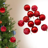 12x Christmas Ball Ornaments Christmas Decorations Crafts Decorative Baubles Red