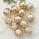 12x Christmas Ball Ornaments Christmas Decorations Crafts Decorative Baubles Champagne