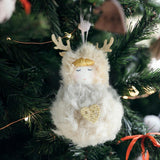 Christmas Tree Hanging Ornament Portable Lightweight Plush Doll Xmas Pendant Khaki