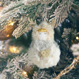 Christmas Tree Hanging Ornament Portable Lightweight Plush Doll Xmas Pendant Khaki