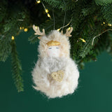 Christmas Tree Hanging Ornament Portable Lightweight Plush Doll Xmas Pendant Khaki