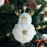 Christmas Tree Hanging Ornament Portable Lightweight Plush Doll Xmas Pendant White