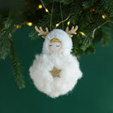 Christmas Tree Hanging Ornament Portable Lightweight Plush Doll Xmas Pendant White