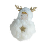 Christmas Tree Hanging Ornament Portable Lightweight Plush Doll Xmas Pendant White