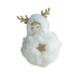 Christmas Tree Hanging Ornament Portable Lightweight Plush Doll Xmas Pendant White