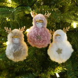 Christmas Tree Hanging Ornament Portable Lightweight Plush Doll Xmas Pendant White