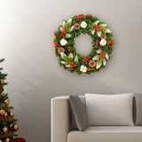 Christmas Wreath Front Door Wreath Winter Wreath for Festival Farmhouse Xmas 30cm