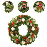 Christmas Wreath Front Door Wreath Winter Wreath for Festival Farmhouse Xmas 40cm