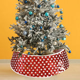 Maxbell Red Christmas Tree Collar Handmade Decor for Indoor Party Favors Winter