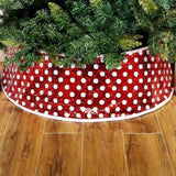 Maxbell Red Christmas Tree Collar Handmade Decor for Indoor Party Favors Winter