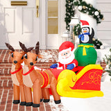 Christmas Inflatable Inflatable Santa Claus on Sleigh for Backyard Home Yard