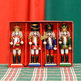 4x Nutcracker Statue Wood Nutcracker Sculpture for Xmas Home Decoration Desk