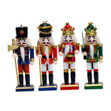 4x Nutcracker Statue Wood Nutcracker Sculpture for Xmas Home Decoration Desk