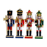 4x Nutcracker Statue Wood Nutcracker Sculpture for Xmas Home Decoration Desk