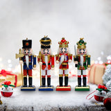 4x Nutcracker Statue Wood Nutcracker Sculpture for Xmas Home Decoration Desk