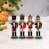 4x Nutcracker Statue Wood Nutcracker Sculpture for Xmas Home Decoration Desk