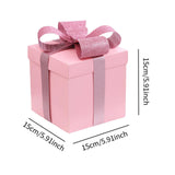 Christmas Gift Boxes Decorative Ornaments for Thanksgiving New Year Weddings Pink