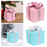 Christmas Gift Boxes Decorative Ornaments for Thanksgiving New Year Weddings Pink