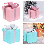 Christmas Gift Boxes Decorative Ornaments for Thanksgiving New Year Weddings Pink