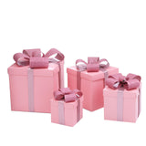 Christmas Gift Boxes Decorative Ornaments for Thanksgiving New Year Weddings Pink