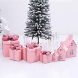 Christmas Gift Boxes Decorative Ornaments for Thanksgiving New Year Weddings Pink