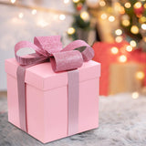 Christmas Gift Boxes Decorative Ornaments for Thanksgiving New Year Weddings Pink