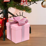 Christmas Gift Boxes Decorative Ornaments for Thanksgiving New Year Weddings Pink