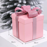 Christmas Gift Boxes Stackable Ornaments for Valentines Day Weddings Holiday Pink