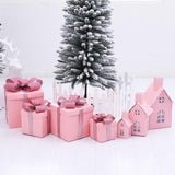 Christmas Gift Boxes Stackable Ornaments for Valentines Day Weddings Holiday Pink