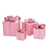 Christmas Gift Boxes Stackable Ornaments for Valentines Day Weddings Holiday Pink