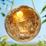 Nativity Scene Hanging Ornament 2D Acrylic Decor for Office Christian Family