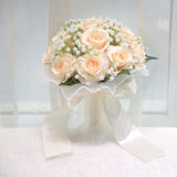 Maxbell Wedding Bouquet for Bride Artificial Silk Flowers Elegant Bridesmaid Bouquet Champagne