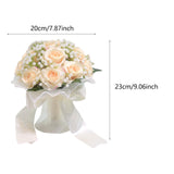 Maxbell Wedding Bouquet for Bride Artificial Silk Flowers Elegant Bridesmaid Bouquet Champagne