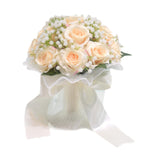 Maxbell Wedding Bouquet for Bride Artificial Silk Flowers Elegant Bridesmaid Bouquet Champagne