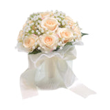 Maxbell Wedding Bouquet for Bride Artificial Silk Flowers Elegant Bridesmaid Bouquet Champagne