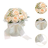 Maxbell Wedding Bouquet for Bride Artificial Silk Flowers Elegant Bridesmaid Bouquet Champagne